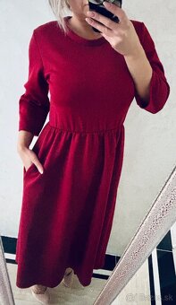 Damske dlhe talianske šaty bordo - 3