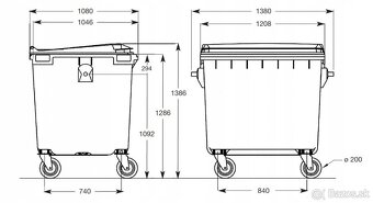 Smetna nadoba 1100l Cierna - 3