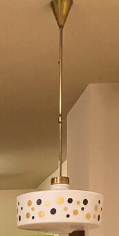 Lampa dizajnový luster kovová konštrukcia sklenené tienidlo - 3