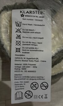 Elektrická vyhrievacia deka KLARSTEIN - 3