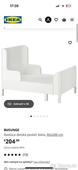 Ikea detská rastúca posteľ - ružová - 3