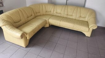 Kožená rohová sedacia súprava - TOP STAV, ako NOVÁ - 3
