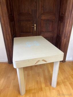 Renovovaný drevený rozkladací jedálenský stôl - 3