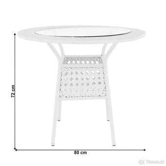 BIELY RATAN stôl NOVÝ 40e - 3