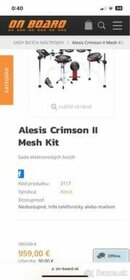 Predám Bicie Alesis Crimson II Mesh Kit - 3