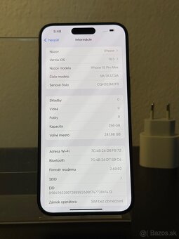 Predám Apple iPhone 15 PRO MAX 256GB Modrý Titanium - 3