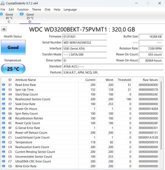 Predám 2,5 '' HDD WD 320 GB 7200 RPM SATA disk - 3