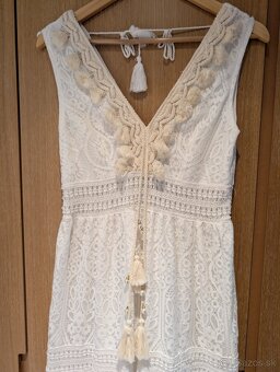 Boho biele maxi šaty - 3