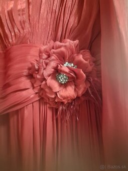 Bordové plesové šaty 44 - 3