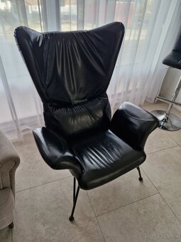 Kožené kreslo ušiak - 3