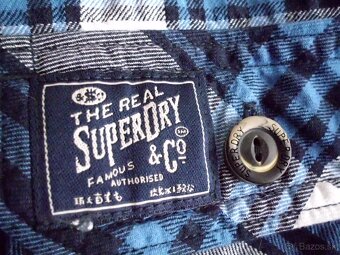 Superdry pánska slim košeľa roll up rukáv M - 3