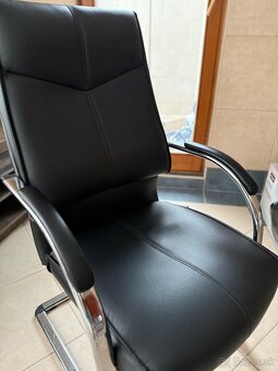 2x Stolička - kožená, administratívna - 3