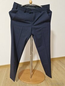 Pánske elegantné nohavice - tmavo modré - 3