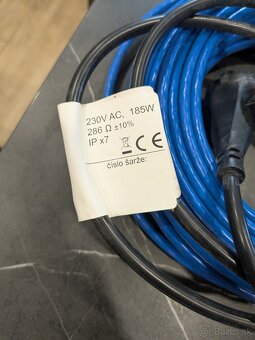 Vykurovací kábel s termostatom dĺžka 15m príkon 185W PPC-15 - 3