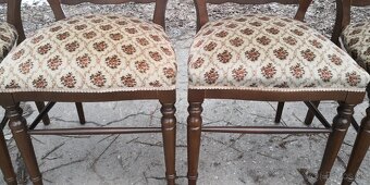 Rustikálne masivné tmavé stoličky-4 ks - 3