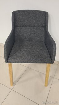 Dubové kreslo , šedá stolicka - 3