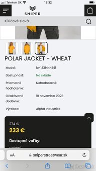Alpha Industries zimná bunda  POLAR JACKET - WHEAT - 3