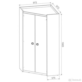 Rohová šatníková skriňa FARGO 17 – smrek canyon / sivá - 3