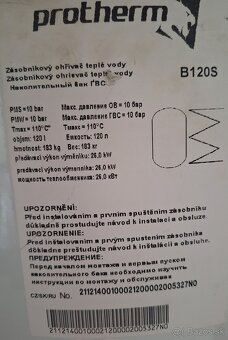 Zasobnik teplej vody 120L Protherm B120S - 3