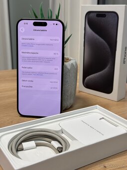 Apple iPhone 15 Pro 128GB - ZÁRUKA / 90% ZDRAVIE - 3