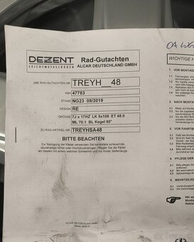 Elektróny Dezent 7Jx17 5x108 + zimné pneu 215/65 R17 - 3