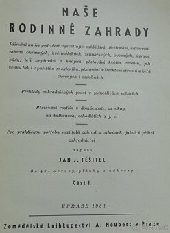 REZERVOVANÉ Naše rodinné záhrady I.-II., vydané v r. 1931 - 3