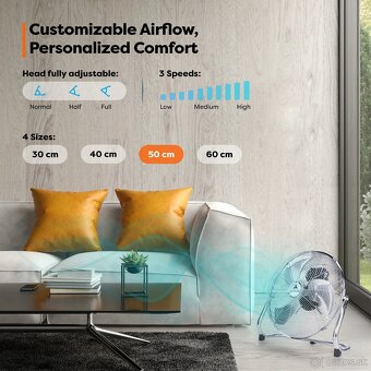 AERSON podlahový ventilátor –chrómový, nový - 3