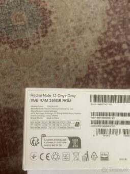 Predám xiaomi Red mi note 12 256GB - 3