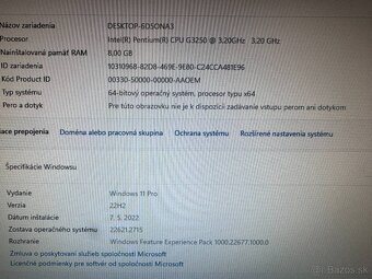 Počítač Dell 9020.Intel Pentium 2x3,20GHz.8gb ram.240g SSD - 3