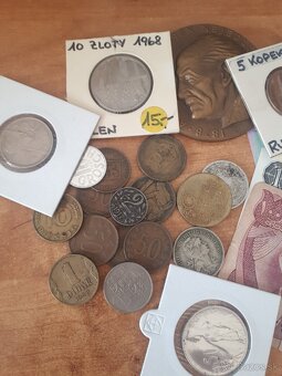Mix starých mincí a bankoviek - 3