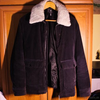 Tmavomodrá manšestrová bunda – veľkosť M - 3