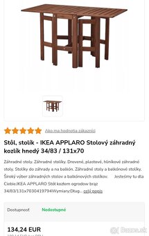 Ikea Äpplarö zostava stôl plus 6 stoličiek plus podsedaky - 3