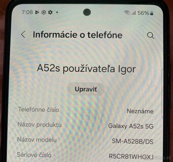 Predám Samsung A52s - čierny - odblokovaný - TOP Stav - 3