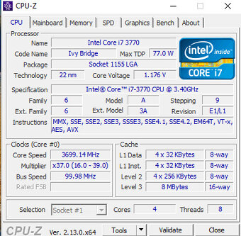 Intel Core i7-3770 (1x) - 3
