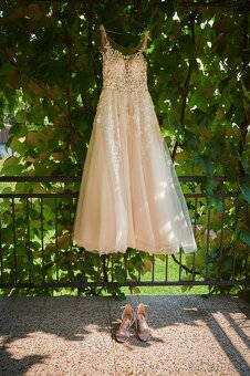 Svadobné šaty Champagne farba 36-38 - 3