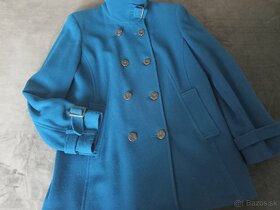 Krátky kabát dámsky č.40 petrolejovej farby - 3