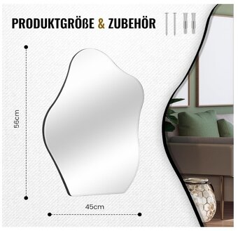 Asymetrické závesné zrkadlo Muzilife, veľké bezrámové násten - 3