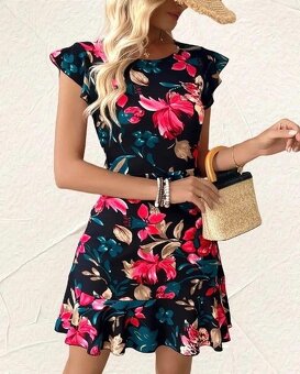 KRASNE KVETOVANE ŚATY…M-L…NOVE - 3