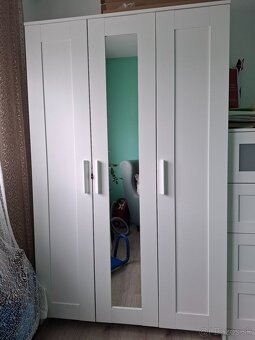 Biela skriňa Brimnes / Ikea - so zrkadlom trojdverová - 3