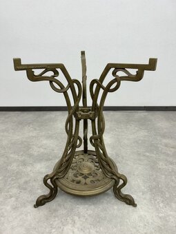 Secesný liatinový stôl s mramorovou doskou 80cm - 3