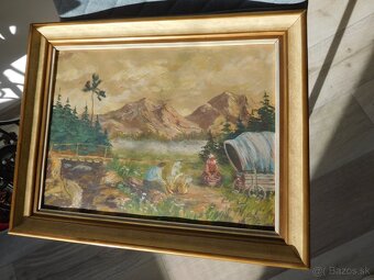 Kočovníci-olej na plátne 1952, 38 x 48 cm 2 kusy - 3