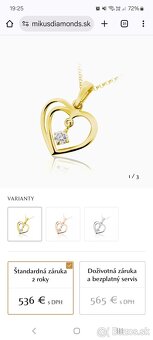 Zlatý prívesok s brúseným diamantom - 3