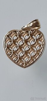 Zlatý prívesok srdce 14k - 3