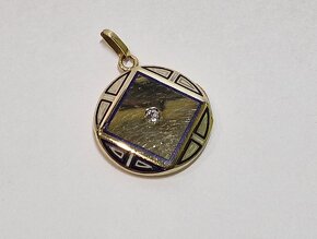 Zlatý medailon s diamantom - 3