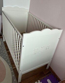 Detská postieľka 120x60cm s matracom a koliečkami - 3