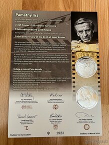10€ minca Jozef Króner,pamätný list - 3