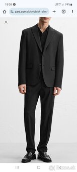 Čierny slim fit oblek zo zary - 3
