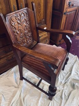 Kreslo, bazar, drevo, textília, v 98, s 55, h 48 cm, - 3
