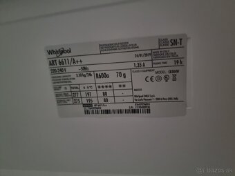 Predám vstavanú chladničku whirlpool - 3