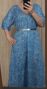 Dámske letné maxisaty XL svetlomodré kvety - 3